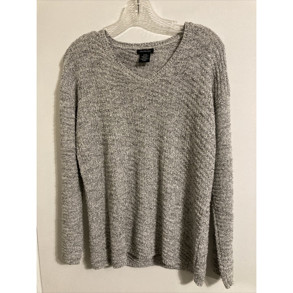 Calvin Klein Womens Knitted V Neck Sweater Size S Cotton Blend #21